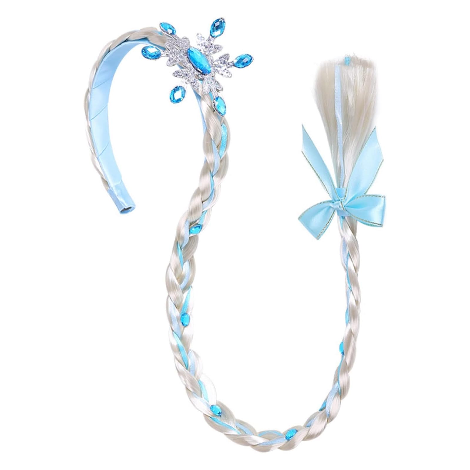 Leogony Blue Frozen E Ponytail Hair for Dress up Braided Wig
