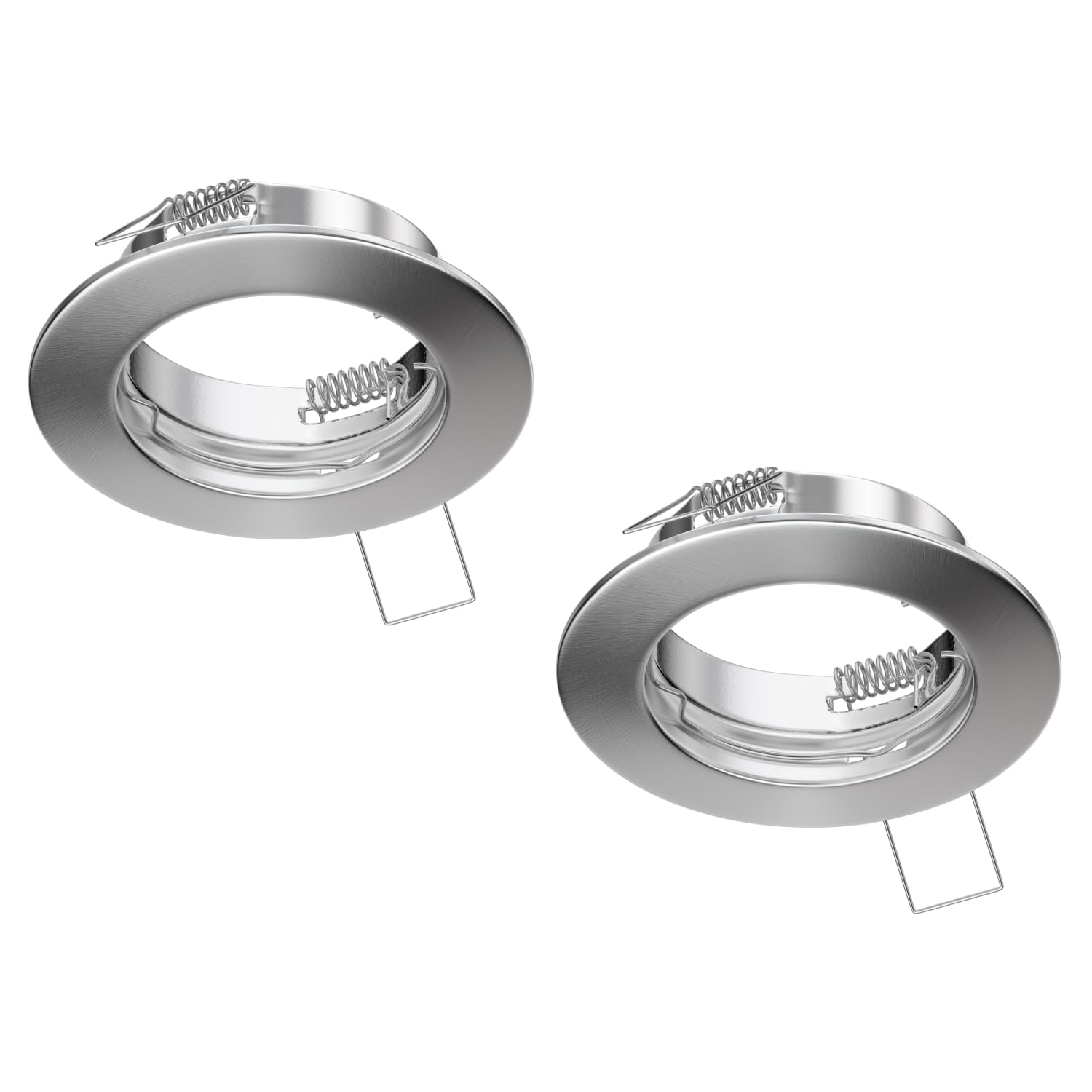 ledscom.de 2 pcs. recessed Ceiling Frame Fere, Round, Stainless Steel matt — image 1