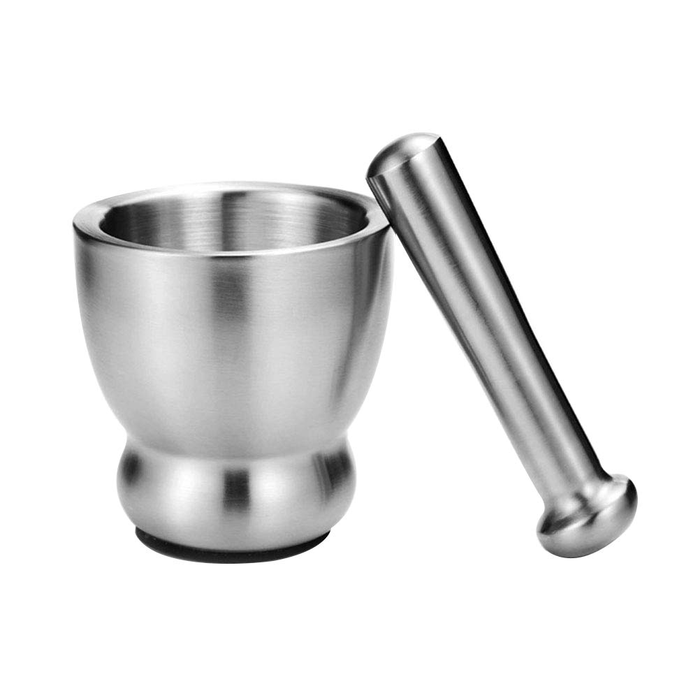 BESTONZON Creative Garlic Masher 304 Stainless Steel Garlic Bowl