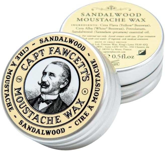 Captain Fawcett Sandalwood Moustache Wax 15ml Firm Hold for Men