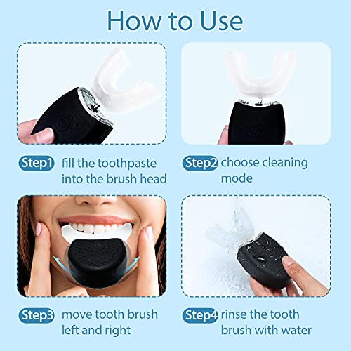 Cunhill 2 Pieces Ultrasonic Electric Toothbrush Adults U Shaped