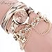 Hunputa Duoya Fashion Luxury Heart Chain Pendant Women Watches Bracelet Wristwatches (Gold)