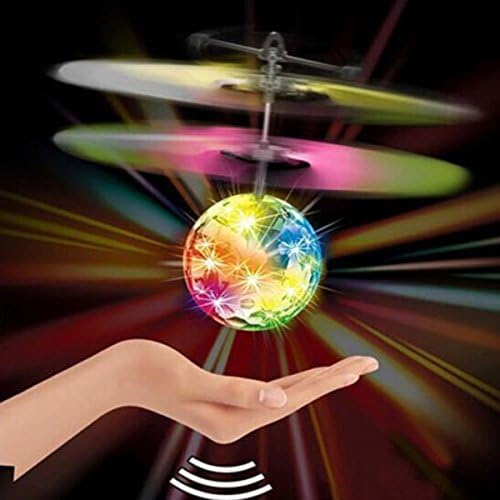 Xander Flying RC Colorful LED Flashing Ball - Motion-Sensitive Aircraft Helicopter - Unlimited Infrared Remote Induction Toy (A)
