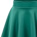 jntworld Women's Basic A Line Stretch high Waist Flared Plain Pleated Skater Mini Skirt, L, Green
