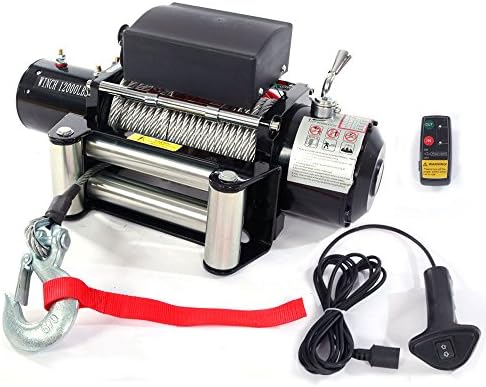 Ksleder Brand New 12000lbs 12V Electric Recovery Winch Truck SUV Durable Wireless Remote Control