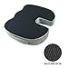 SnugPad Coccyx Orthopedic Memory Foam Cushion for Back Relief and Sciatica and Tailbone Pain-Ideal for Office Chair and Car Driver Seat Pillow, Silver, Black