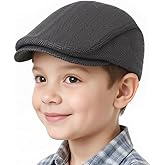 Mealah Kids Newsboy Flat Cap Herringbone Boy Infant Toddler Child Youth Beret Hat for 4-9 Years Old