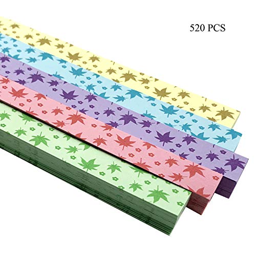 Wartoon Flower Maple Leaf Origami Stars Paper and Luminous Four-Leaf Clover Paper Set, 1820 Sheets - Thumbnail 3