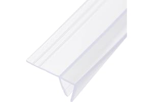 uxcell Shower Door Side Seal, WidenF-Type Shower Door Sweep for 5/16" Glass 130" Long Silicone Frameless Glass Door Seal Stri