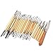Moolon DIY Clay And Carving Tools 22 Pieces Double Head Radium Set Pottery Tools Accessory With tools gathering storage bag