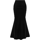 PRETTYGARDEN Women Fitted Mesh Mermaid Skirt 2026 Spring Summer Casual High Waisted Ruched Maxi Long Bodycon Going Out Outfit