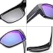 CAXMAN Polarized Fit Over Glasses Sunglasses for Prescription Glasses, Small Size, Black Frame with Blue Mirrored Lens, 100% UV Protection