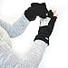 Multi Mitt Fingerless Gloves With Adjustable Top & Cell Phone Pocket (Black)