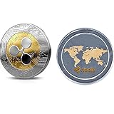 1PC Gold & Silver Color Ripple Coin Commemorative Round Collectors Medallion With Case (Gold Silver)