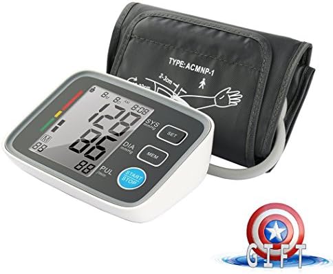 WILLISHF Arm Blood Pressure Monitor, BP Machine with Memory Storage, 2 User Mode, Digital Blood Pressure Cuff Automatically Measure Pulse Diastolic Systolic (Grey)