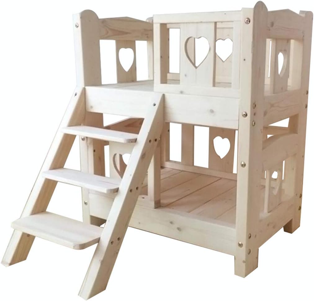YAMEIJIA Pet bed, bunk bed, double solid wood bed, kennel, pet nest