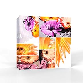 Canvas Wall Art Beautiful Flowers Pictures Home Wall Decorations for Bedroom Living Room Paintings Canvas Prints Framed - 12x12 inches