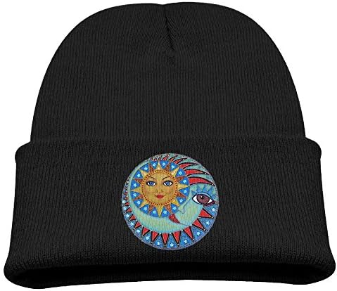UII Cap Half Sun and Moon Psychedelic Baby Warm Knit Hat Basic Skull Cap