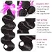 Body Wave Bundles with Closure for Black Women 100% Unprocessed Brazilian Body Wave Human Hair 3 Bundles with 4X4 Lace Closure Free Part Natural Color