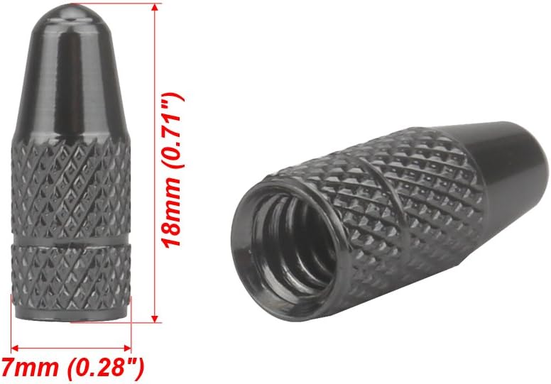 SENZEAL 6Pcs Bicycle Presta Valve Dust Caps Aluminum Alloy French Style Cycling Tyre Valve Stem Caps for MTB Bicycle Road Bike Wheels Titanium Black - Image 3