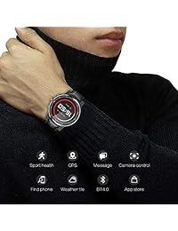 Attendere   Reloj inteligente con pantalla táctil y Bluetooth, con función de rastreador GPS, ranura para tarjetas, pantalla a prueba de agua, deportivo, para teléfonos Android iOS, Negro