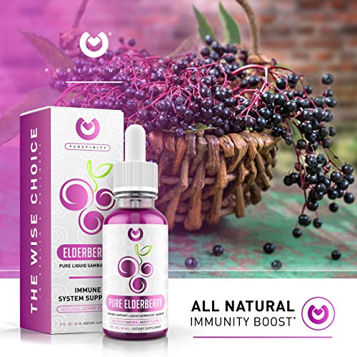 Pure Elderberry Syrup Liquid Extract by Purefinity for Kids & Adults