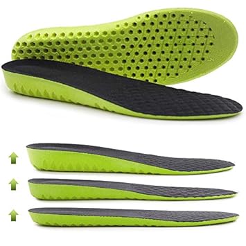 Ailaka Elastic Shock Absorbing Height Increasing Sports Shoe Insoles Soft Breathable Honeycomb Orthotic Replacement Inserts For Men Women