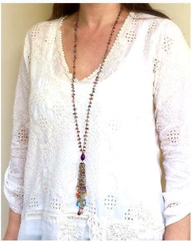 Artisan OOAK Necklace. Amethyst, Apatite, Carnelian, Citrine, Peridot, Moonstone, Labradorite, Rose Quartz, Garnet, Iolite, Sunstone