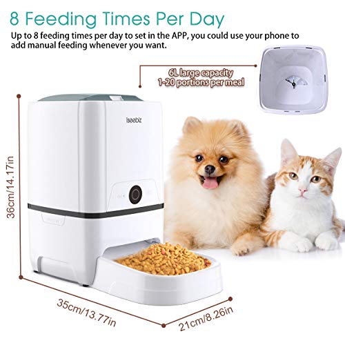 Smart Pet Feeder, Automatic Cat Dog Feeder, 6L WiFi App Control