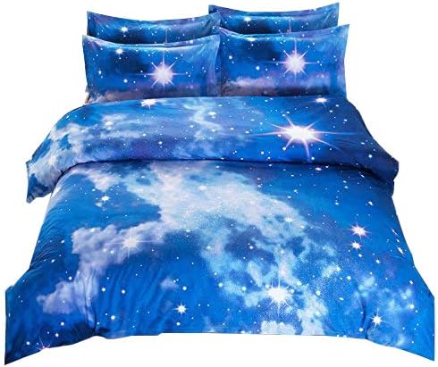 HOMIGOO Galaxy Printed Bedding Set Soft Comforter Cover 3D Printed Bed Sheet Set Twin Color J