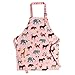 Jennice House Children Aprons, Pure Cotton Canvas Kids Aprons with Adjustable Neck Strap and Pocket Cute Pink Child Chef Aprons for Boys and Girls Cooking Baking Painting Aprons in 2 Sizes (Pink, S)