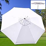 9 Ft Patio Umbrella Replacement Sunshade Canopy Outdoor Top White 9' x 9' / 108