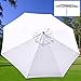9 Ft Patio Umbrella Replacement Sunshade Canopy Outdoor Top White 9' x 9' / 108" Diameter 8 Ribs Construction Umbrella Top Replacement Canopy w/ Finial Screw Hole Tip Covers UV Block Waterproof for Cover Furniture Table White