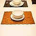 HANKEY Bamboo Place Mats, Dining Mat, Decoration for Table, Heat Insulation Hexagon Natural Color Set of 4 Eco-Friendly