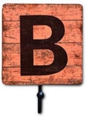 Junson Portable Towel Robe Hook Letter A-Z Pattern Wooden Hook Bathroom Hook Decoration Hook Coat Hook Wall-Mounted Hook for Kitchen Bathrooms (Color : As Shown, Size : B)