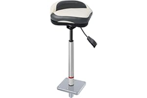 Bass Boat Casting Seat with Pedestal Pole Base Mount for Bass Tracker Pro Casting Deck Chair, Includes Boat Seat Pedestal+¾-i