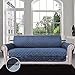 Easy-Going Reversible Couch Cover for 3 Cushion Couch Sofa Cover for Dogs Water Resistant Furniture Protector Cover with Foam Sticks Elastic Straps for Pet Cat (Sofa, Dark Blue/Light Blue)