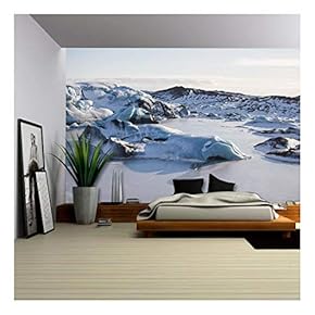 Glacier Landscape with Snow - Removable Wall Mural | Self-Adhesive Large Wallpaper - 66x96 inches