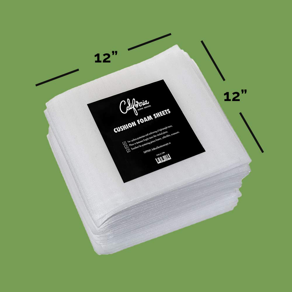 Premium Foam Packing Sheets(100 Count, 12x12 inches) Cushion Foam Wrap Sheets, Moving Supplies