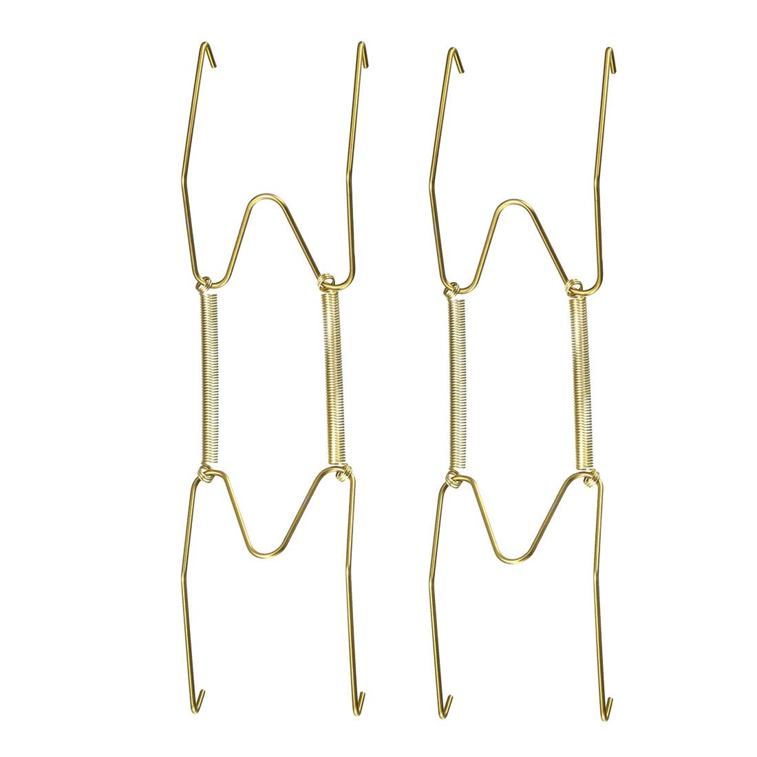 sourcing map Plate Hanger, 8-inch W Type Zinc Plated Invisible Wall Decorative Hooks, 2 Pcs