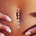 BeOneNew Rhinestone Long Dangle Navel Belly Ring Body Piercing Reverse Sexy Navel Rings Jewelry