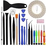 25 Pieces Repair Tool Kit Screwdriver - Opening Pry Tools - Display Double Adhesive Tape - Cleaning Set-for iPhone 4 4S 5 5C 5S 6 6Plus 6S 7 7plus iPad Air Mini iPods - FindUWill