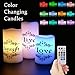Eldnacele Color Changing Pillar Candles Battery Operated Flickering Flameless Candles Multi Colored with Remote Control Timer - Live, Love, Laugh Candle Gifts Decor (D3 x H4 5