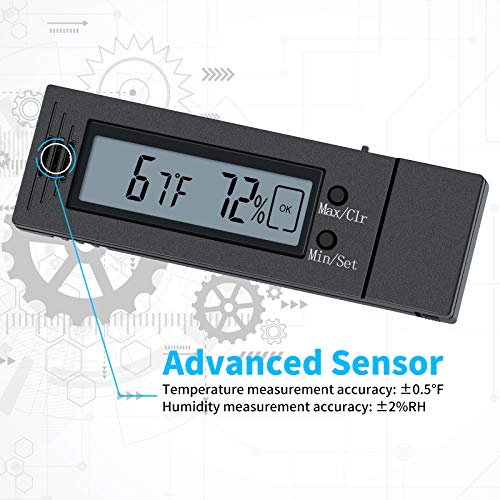 Digital Hygrometer and Thermometer, Briidea Humidity Temperature Monitor Guitar Ukulele Mason