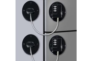 Fridge Lock AOSITE Refrigerator Lock Combination Black Combo Fridge Locks with Code for Adults 2 Pcs Refrigerator Lock for Children Adhesive Freezer Door Lock Child Safe Refrigerator Lock for Kids