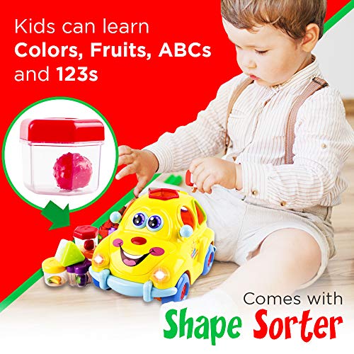 image for WolVol Electric Musical Car Toy with Lights and Sounds, Fruit Shape So