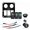 Proelectric-Green-LED-Light-2-Waterproof-MarineBoat-Car-Switch-Panel-3-Gang-USB-Charger-Voltage-Indicator-Power-Socket-5-pin-On-Off-Rocker-Switch