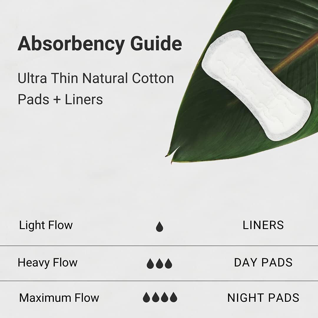 Veeda Natural Cotton Night Pads for Women - Overnight Heavy Flow Absorbent Ultra-Thin Feminine Pad - Hypoallergenic Period pads with Wings - Unscented & Chlorine free Sanitary Napkins - 36 Count