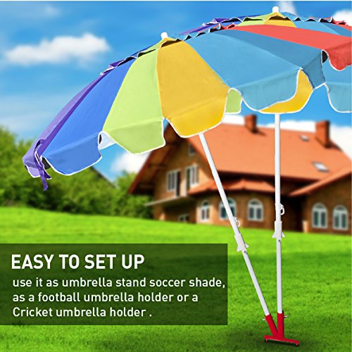 EasyGO Products Umbrella Stand - Sports Dual Umbrella Holder - Fishing Pole Stand - Beach Umbrella Stake, Red - Thumbnail 6