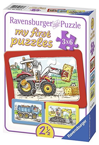 Ravensburger Kinderpuzzle - 06573 Bagger, Traktor und Kipplader - my first puzzle mit 3x6 Teilen - Puzzle für Kinder ab… – Bild 3